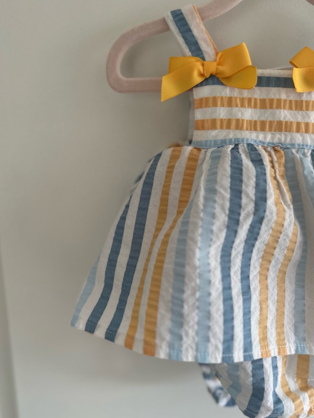COCO ACQUA Baby Yellow & Blue Baby Romper Dress